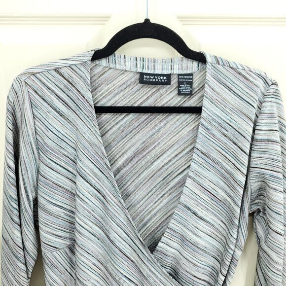 VTG 2000s New York & Company Matching Set Stretchy Skirt/Wrap Top M/L Multi - Picture 5 of 16
